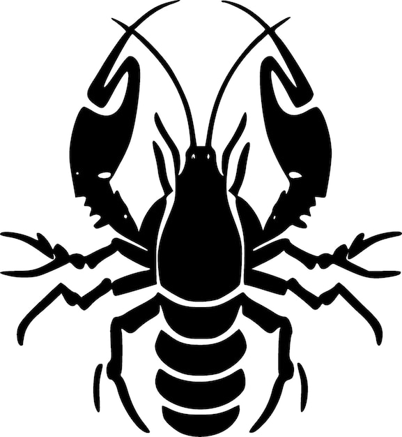 Vector crawfish minimalist and simple silhouette vector illustration