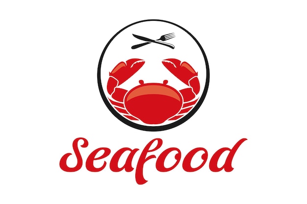 Ispirazione per il design del logo di frutti di mare, gamberi, gamberi, gamberi