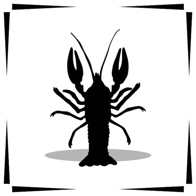 Crawfish silhouette illustration crawfish silhouette icon