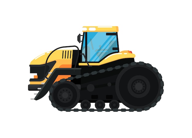 Гусеничный сельскохозяйственный трактор иллюстрация