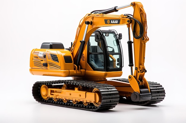 Vector crawler excavator loader model on white background