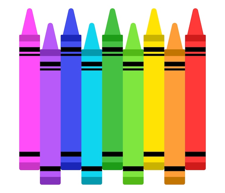 Vector crayon for back to school design ornament