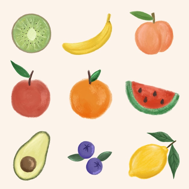 Vector crayon fruit illustration vector