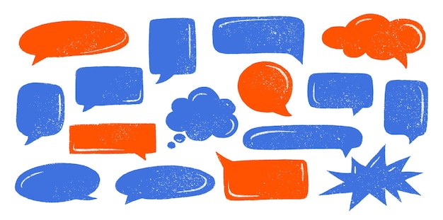Crayon speech bubble frame vector chalk talk balloon colorful dialog chat illustrations