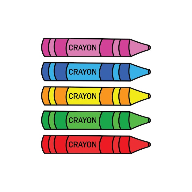 Premium Vector  Crayon vector illustration. cartoon coloring crayons.  crayons hand draw isolated.