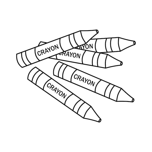 Premium Vector  Crayon vector illustration. cartoon coloring crayons.  crayons hand draw isolated.