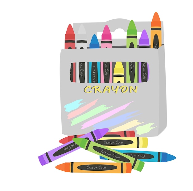 Crayon vector set of wax pastel vector set Terug naar school Schoolbenodigdheden Briefpapier