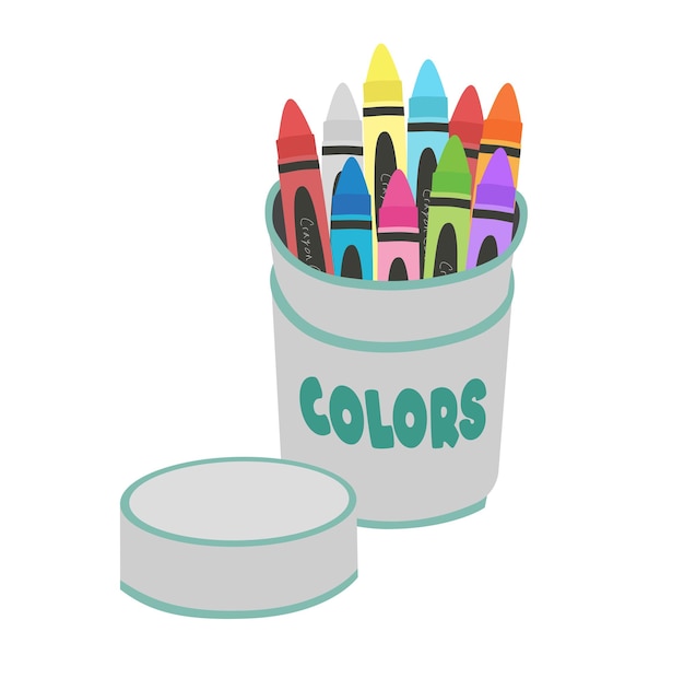 Crayon vector set or wax pastel vector set back to school school supplies stationery