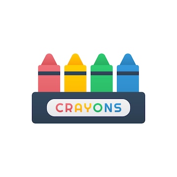 Premium Vector  Crayons vector icon illustration