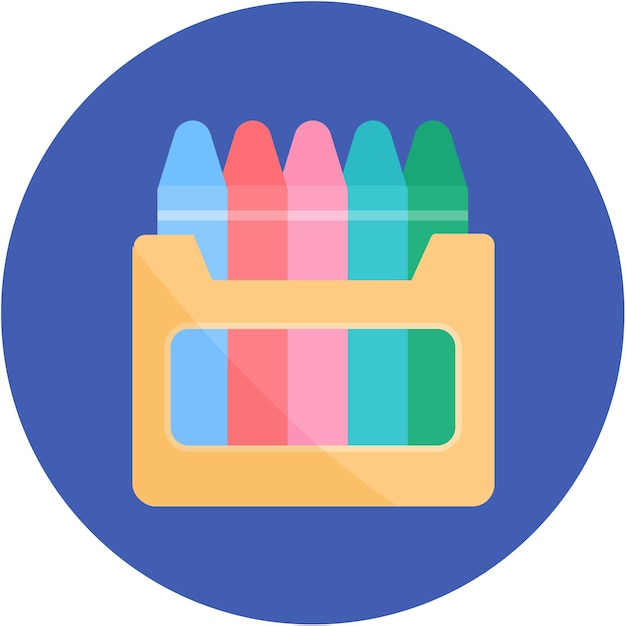 Crayons Vector Illustration Style