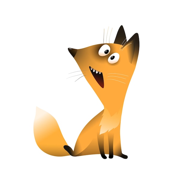 Crazy baby fox cute animal character for children