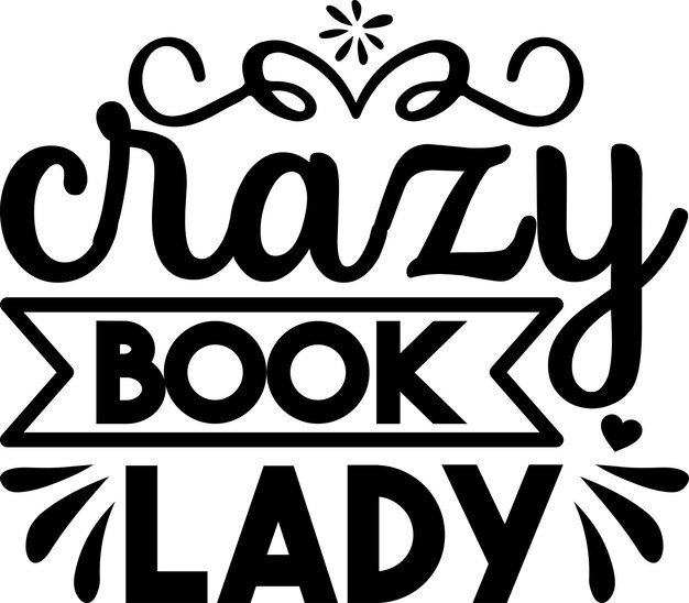 Vector crazy book lady