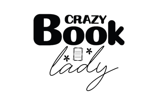 Vector crazy book lady