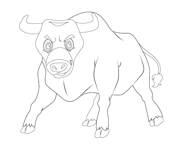 crazy bull animal outline