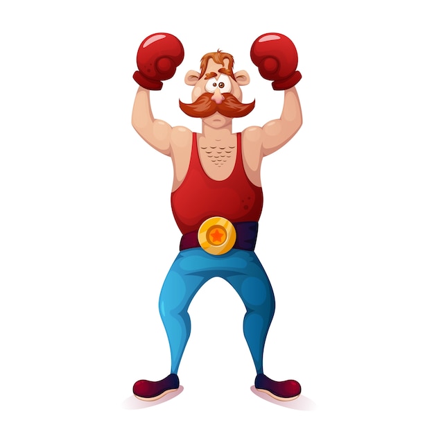 Crazy cartoon characters boxer