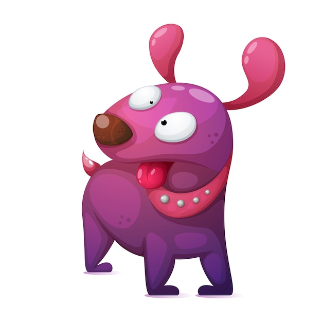 Vector crazy cartoon dog characters.