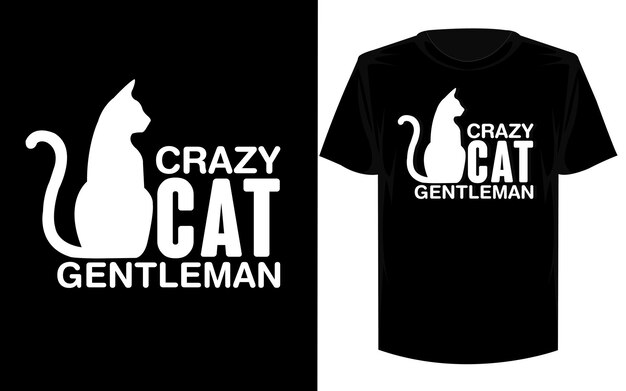 T-shirt da gentiluomo gatto pazzo.