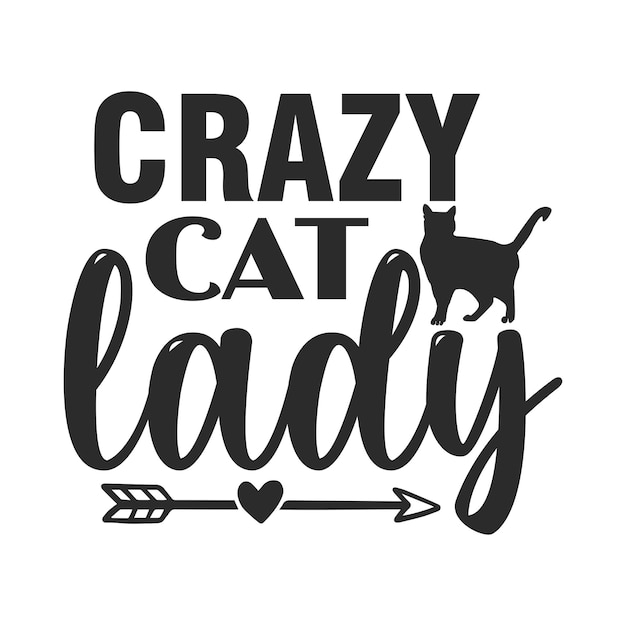 Premium Vector | Crazy cat lady