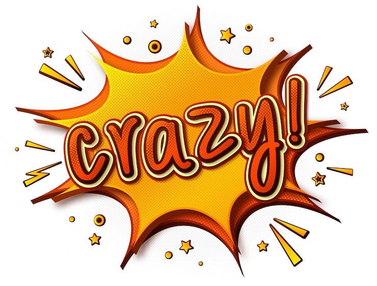 Vector crazy in comic banner