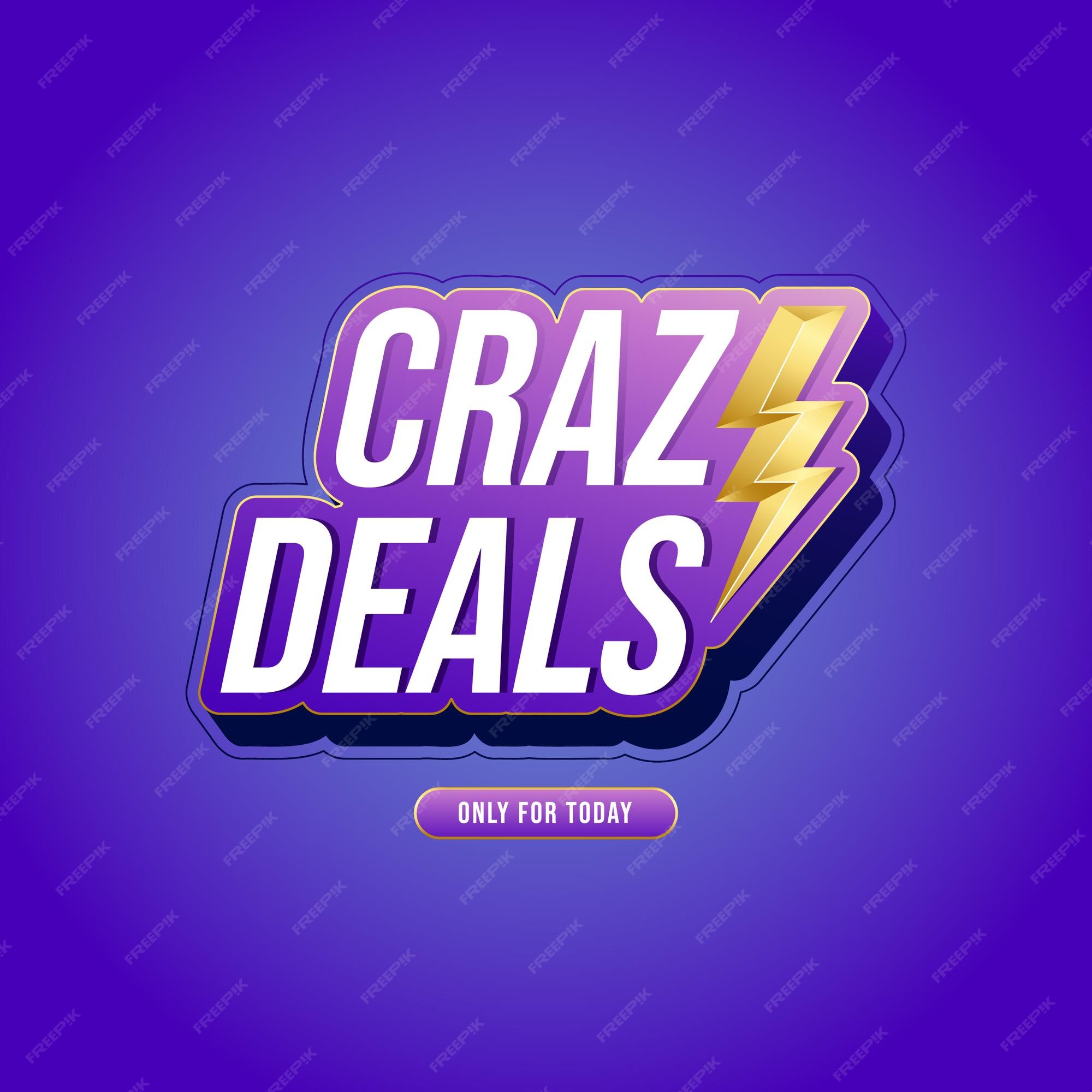 Premium Vector  Crazy deals promo banner design