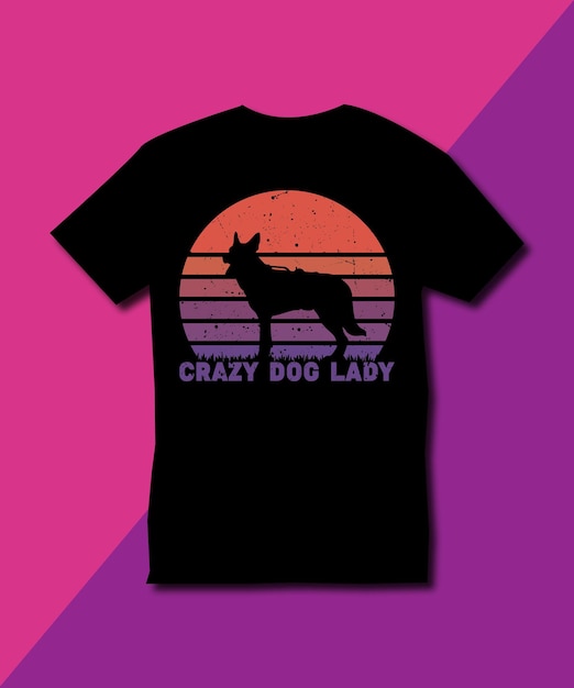 crazy dog lady t shirt design