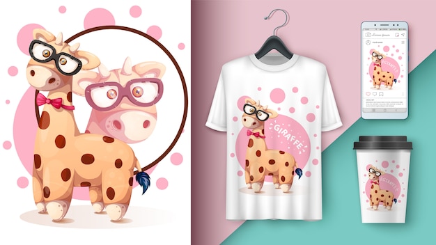 Crazy giraffe - mockup voor jouw idee.