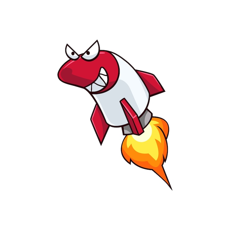 Vector crazy missile character