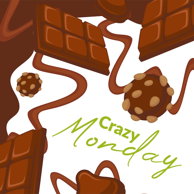 Vector crazy monday chocolate cookies with nuts vector