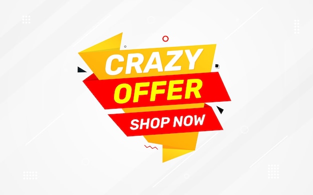 Crazy Offer Sale 배경 판매 배너 디자인 템플릿 터 일러스트레이션 시장 홍보 배너