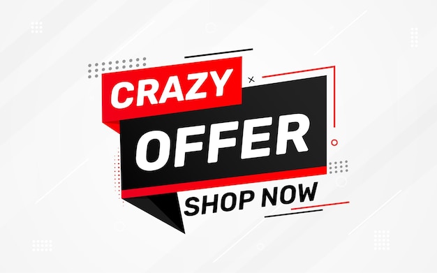 Crazy Offer Sale 배경 판매 배너 디자인 템플릿 터 일러스트레이션 시장 홍보 배너