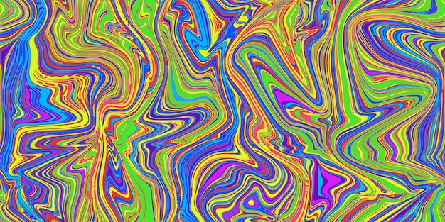 Vector crazy psychedelic seamless marble pattern with hallucination swirls