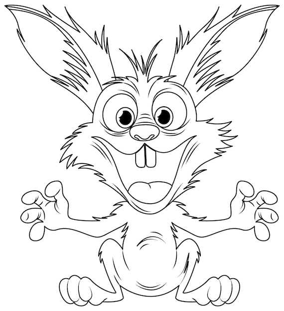 Vector crazy rabbit cartoon freak out