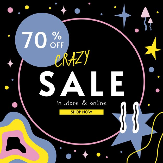 Premium Vector  Crazy deals promo banner design