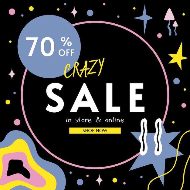 Premium Vector  Crazy deals promo banner design