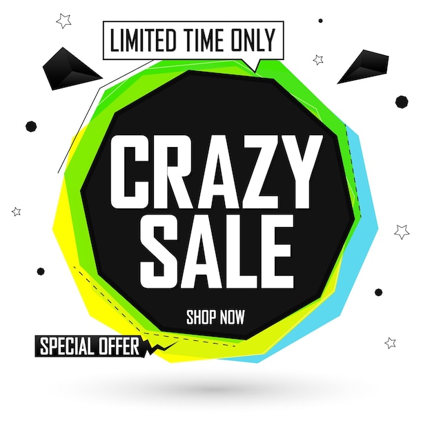 Crazy Sale poster design template