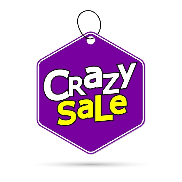 Vector crazy sale poster design template