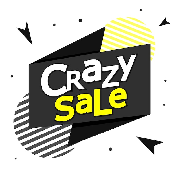 Crazy Sale poster ontwerp sjabloon