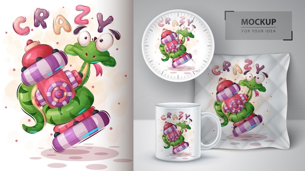 Crazy snake poster en merchandising