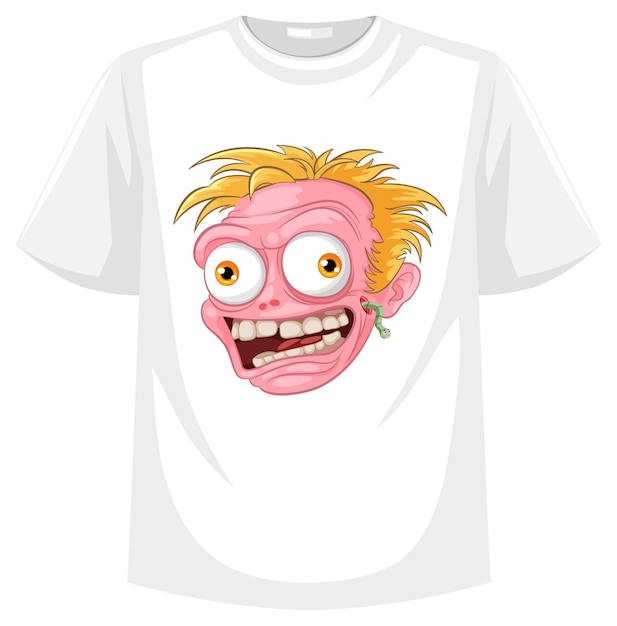 Crazy Zombie Head Screening on TShirt