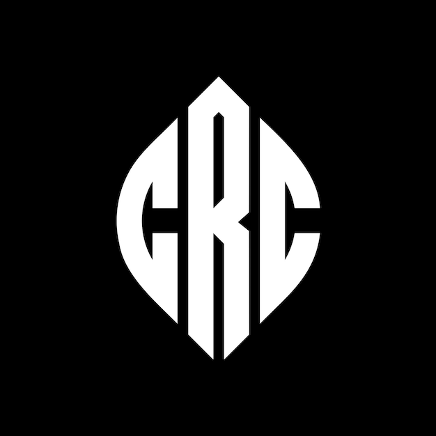 CRC 円形文字 ロゴ デザイン 円形文字 エリプス形 CRC エリプス文字 タイポグラフィック・スタイル 3つのイニシャルが円形のロゴを形成する CRC 円形紋章 抽象モノグラム 文字マーク ベクトル