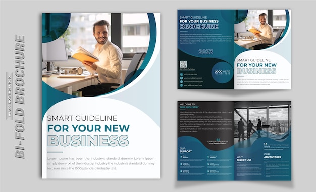 Vector creaive professional bifold business brochure design template