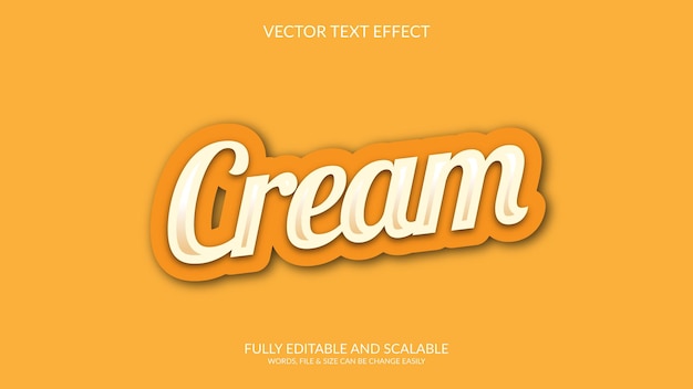 Cream 3D Vector Eps Text Effect Template