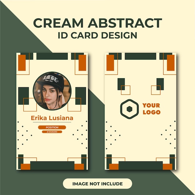 Cream abstract id card design