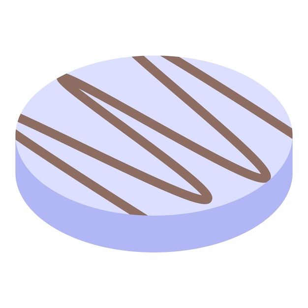 Icona del biscotto alla crema isometrica dell'icona vettoriale del biscotto alla crema per il web design isolato su sfondo bianco