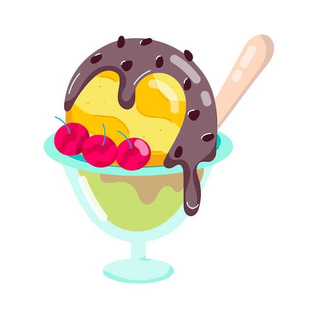 Vector cream desserts platte stijl stickers