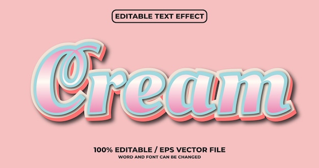 Cream editable text effect