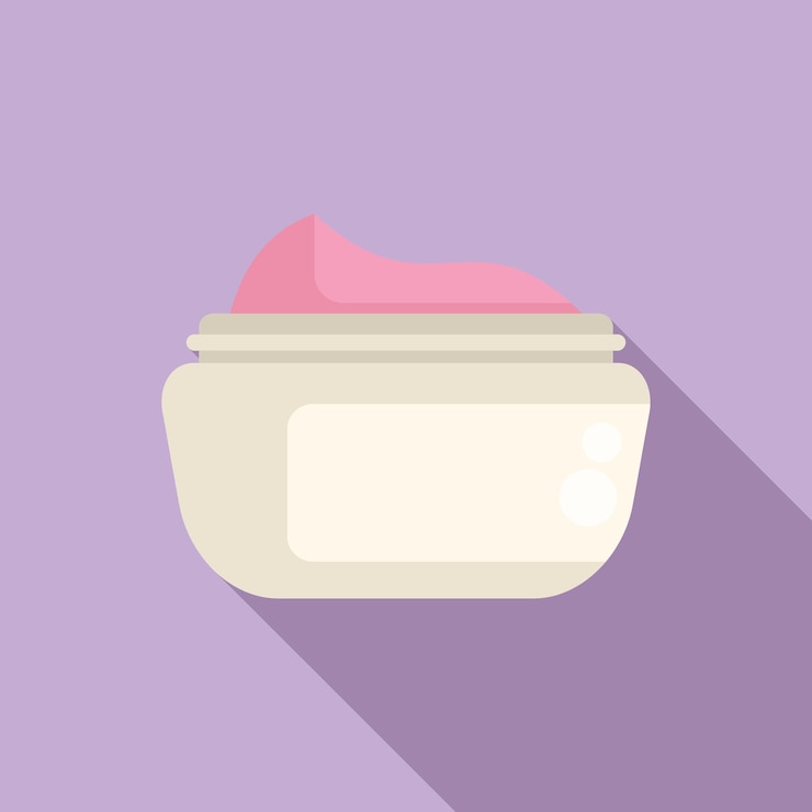 Vector cream face jar icon flat vector morning treatments