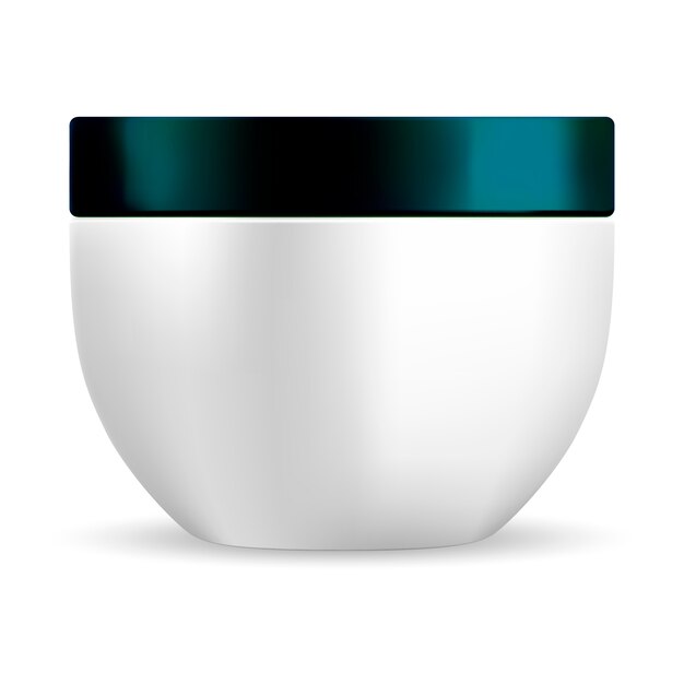 Cream Jar. Witte kunststof container. Vector leeg.