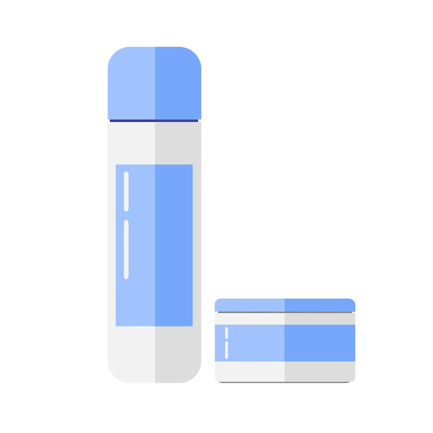The cream and lotion. Flat icon