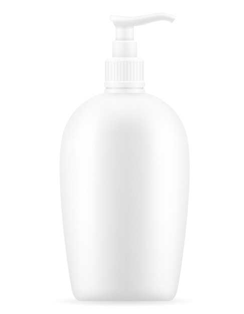 Vector cream lotion in a plastic container packaging on white